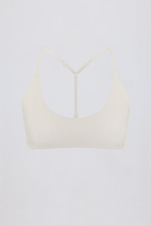 Soft Active Racerback Sports Bra in Cream