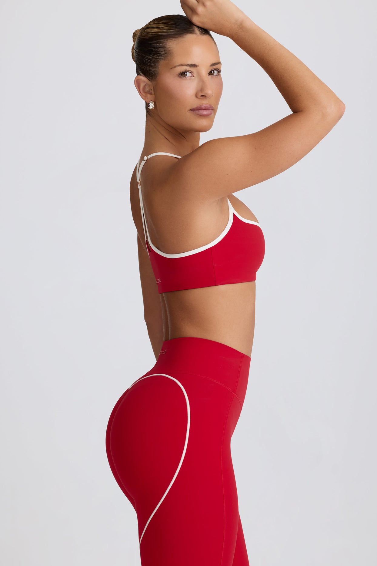 Soft Active Sweetheart-Neck Sports Bra in Hot Red - 3