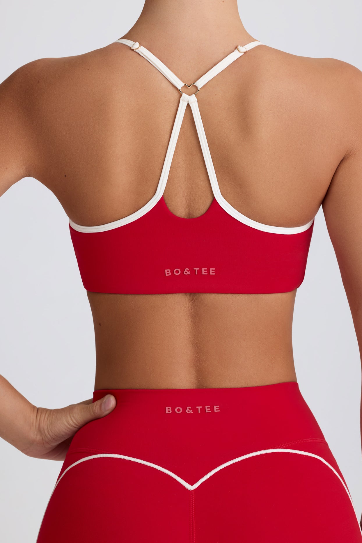 Soft Active Sweetheart-Neck Sports Bra in Hot Red - 5