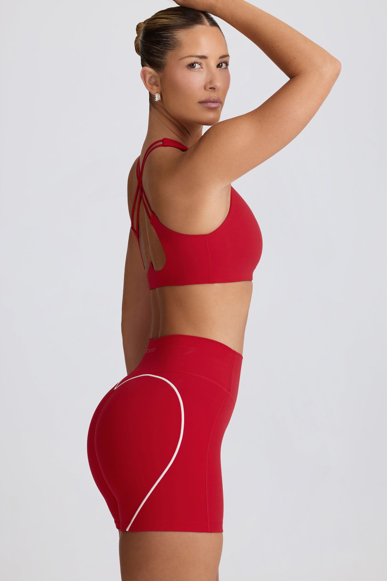 Soft Active V-Neck Sports Bra in Hot Red - 3