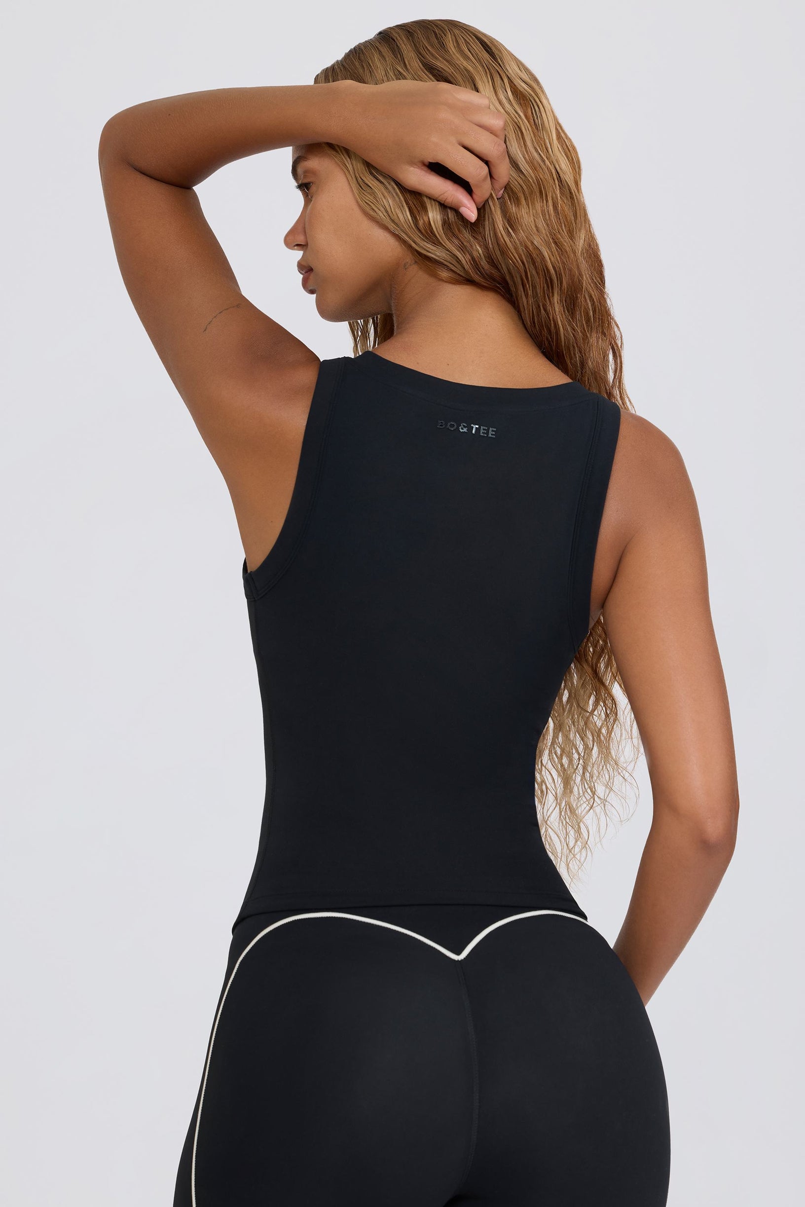 Soft Active V-Neck Tank Top in Black - 2