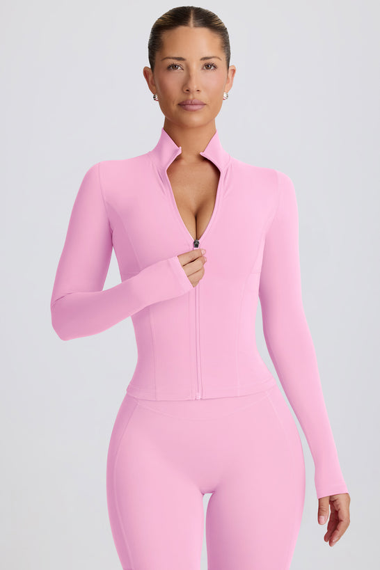 Soft Active Zip-Up Jacket in Baby Pink