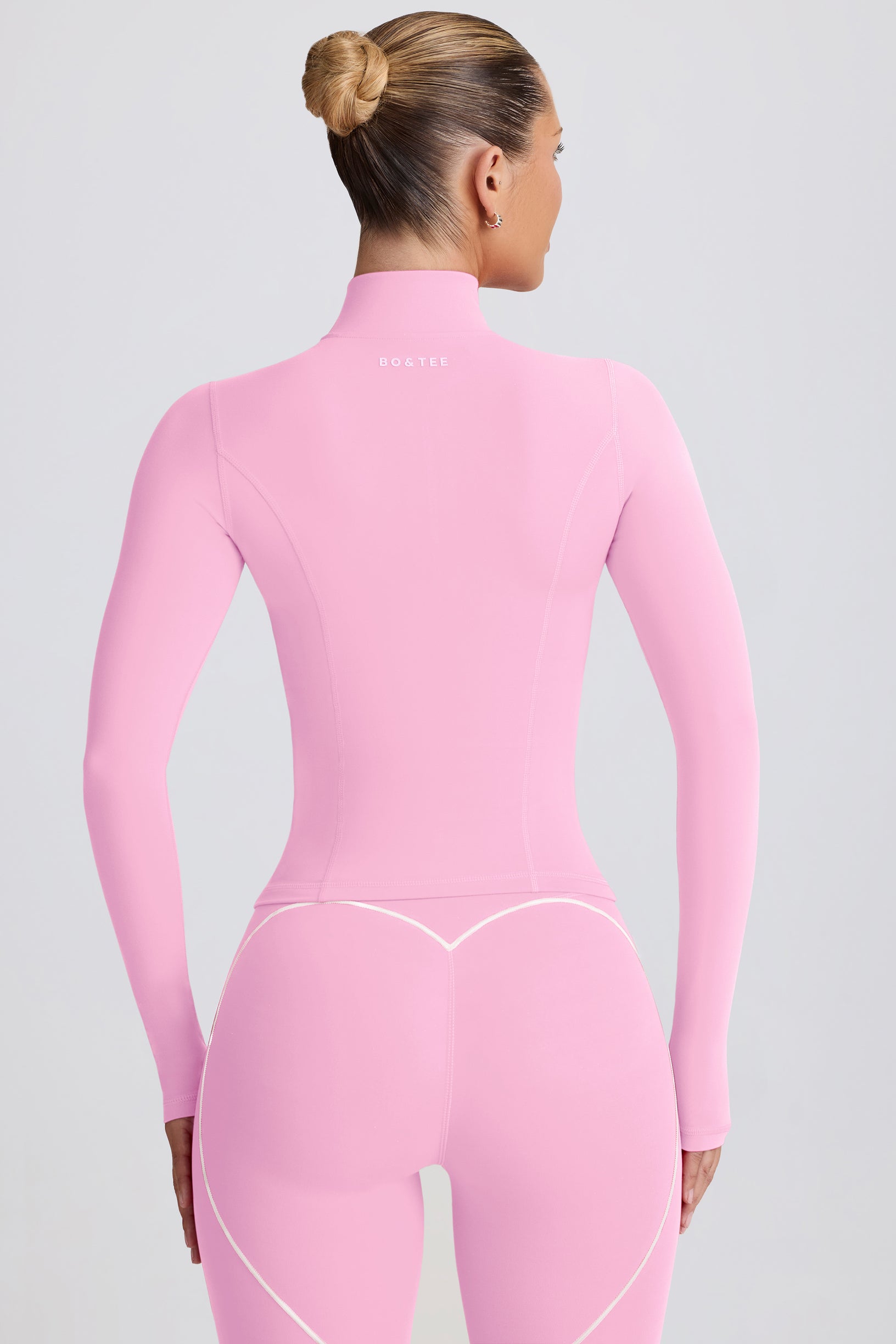 Soft Active Zip-Up Jacket in Baby Pink - 2