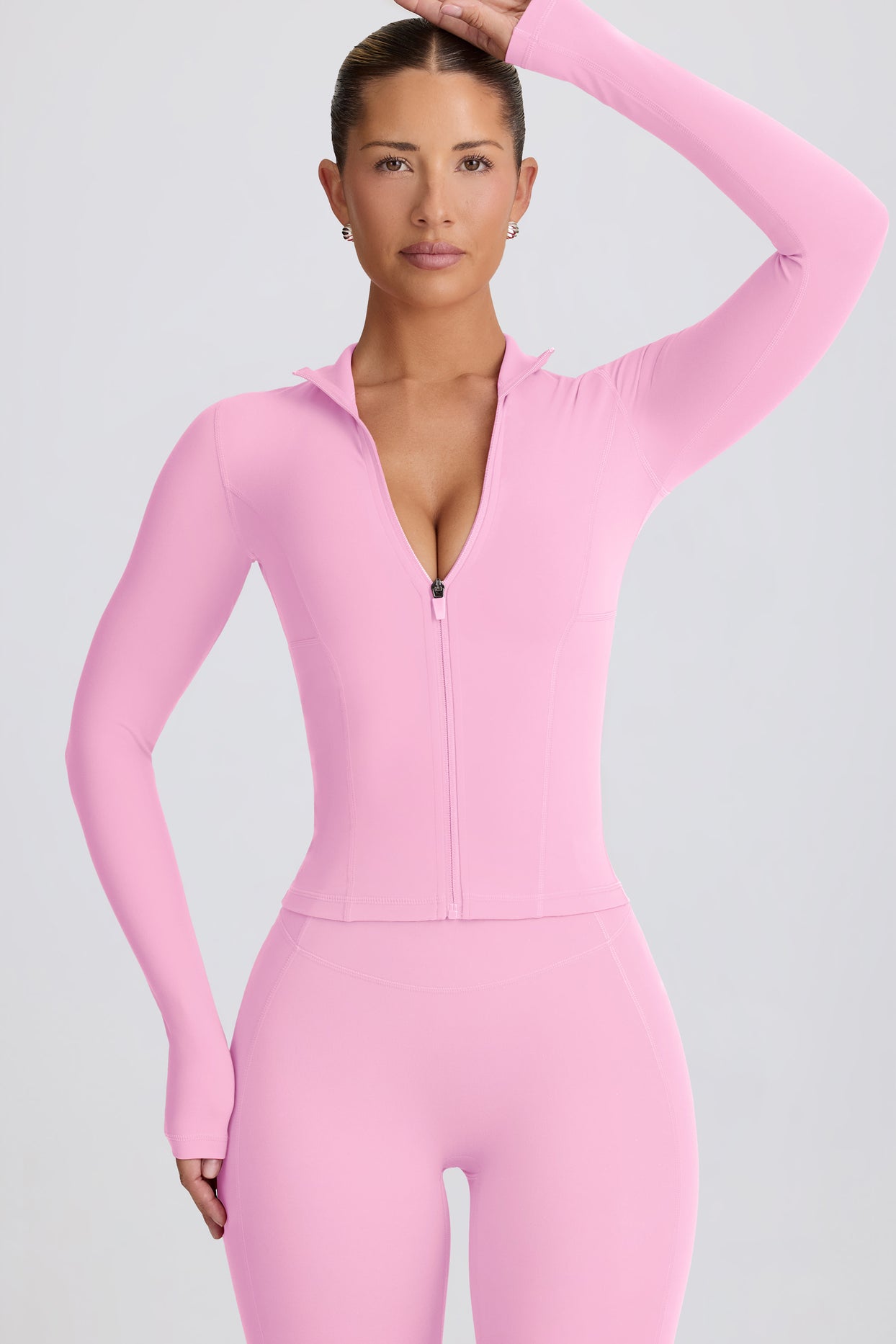 Soft Active Zip-Up Jacket in Baby Pink - 6