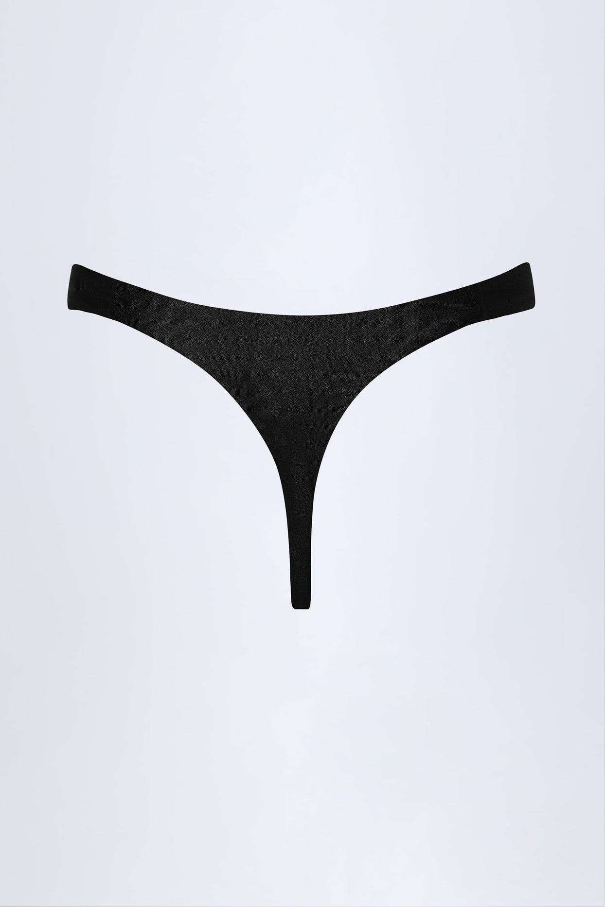 Hardware-Detail Thong Bikini Bottoms in Black - 4