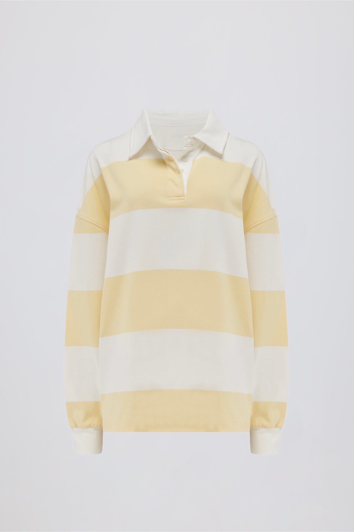 Striped Oversized Long-Sleeve T-Shirt in Lemon - 2