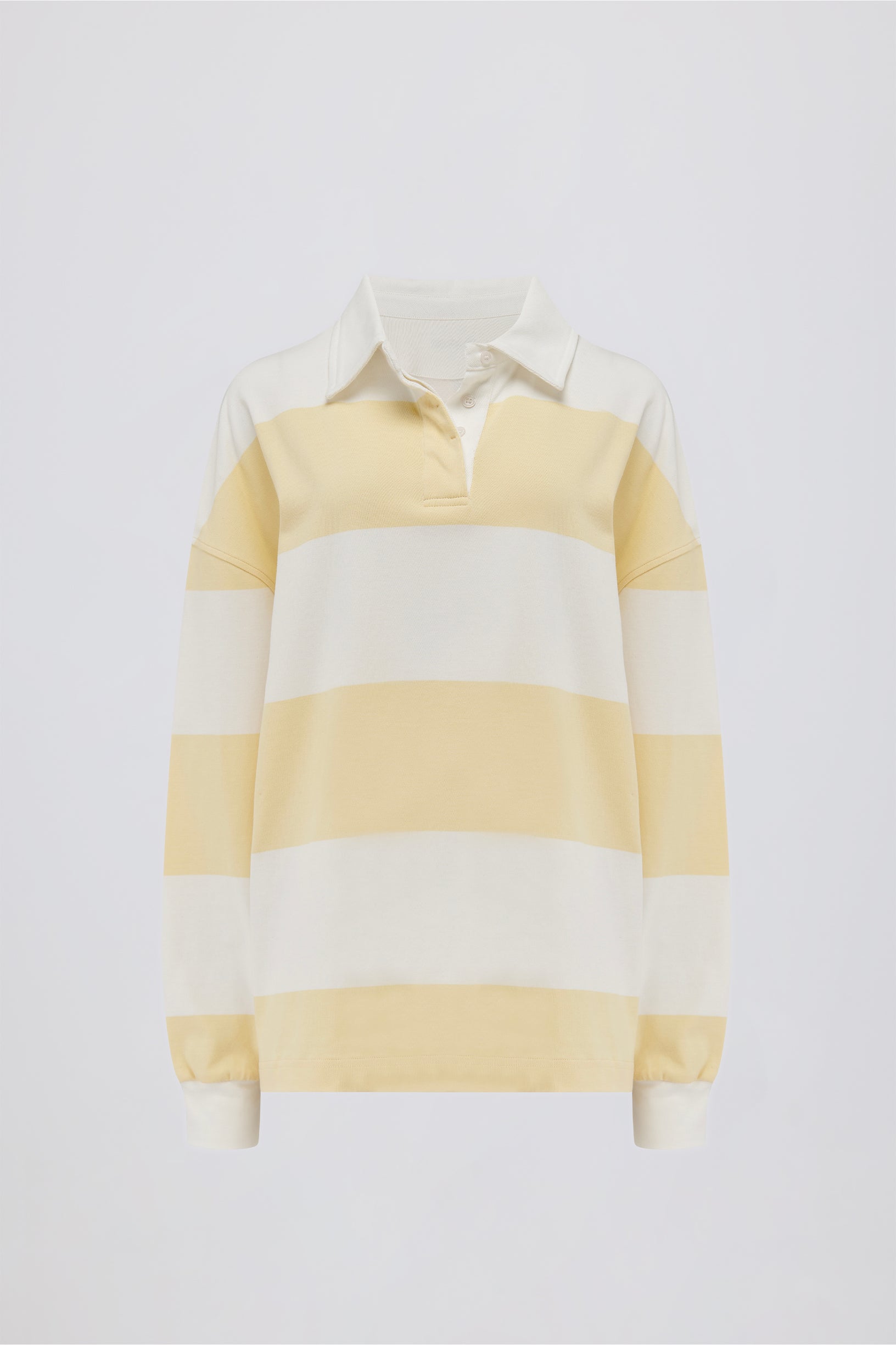 Striped Oversized Long-Sleeve T-Shirt in Lemon - 2