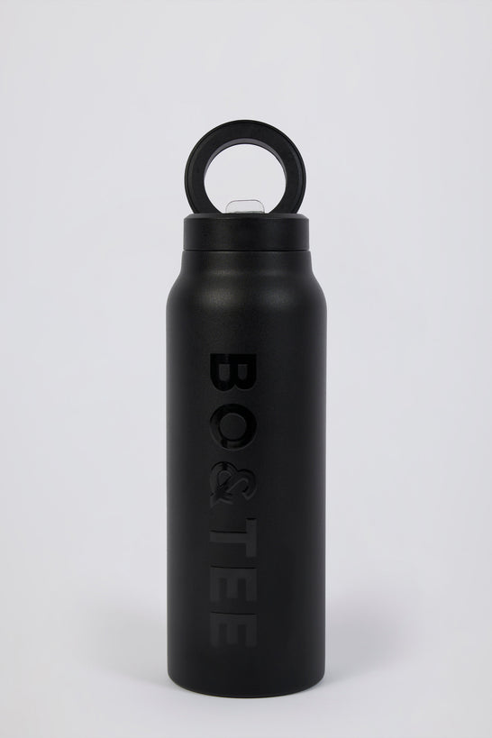 Magnetic Thermos-Insulated Stainless Steel Water Bottle in Black