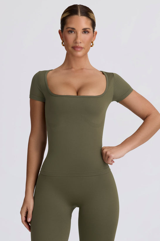 Super Sculpt Seamless T-Shirt in Light Green