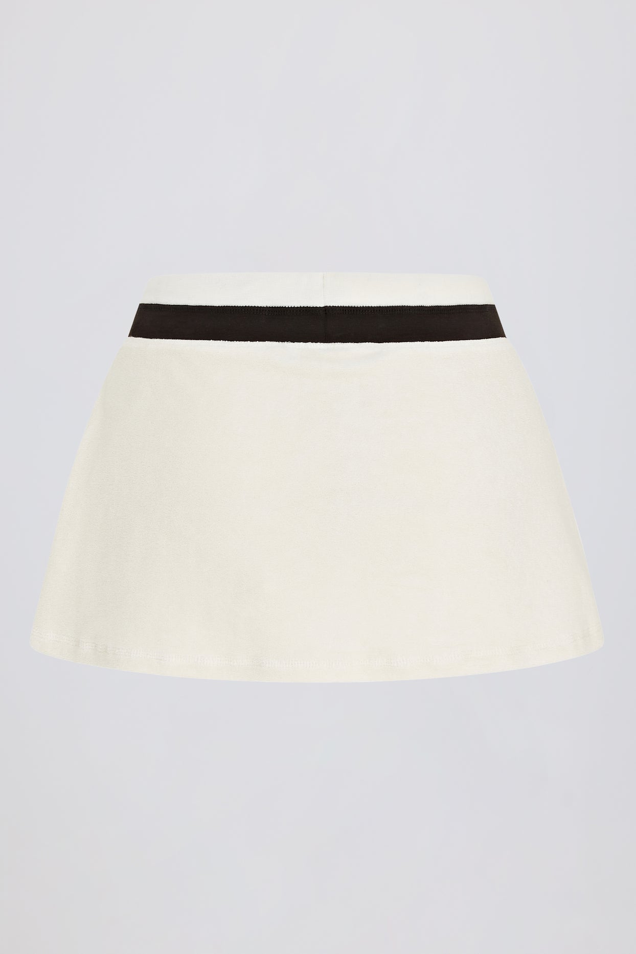 Terry Towelling Mid-Rise Skort in Ivory - 3