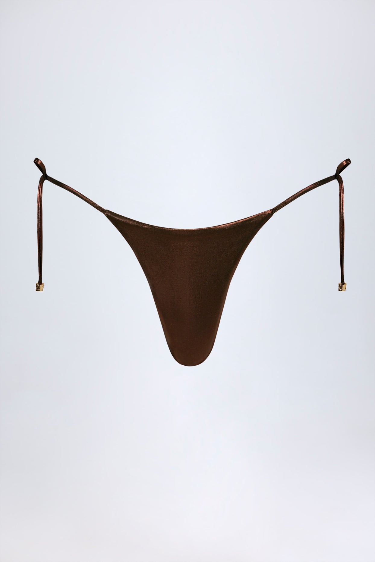 Thong Bikini Bottoms in Bronze Gold - 5