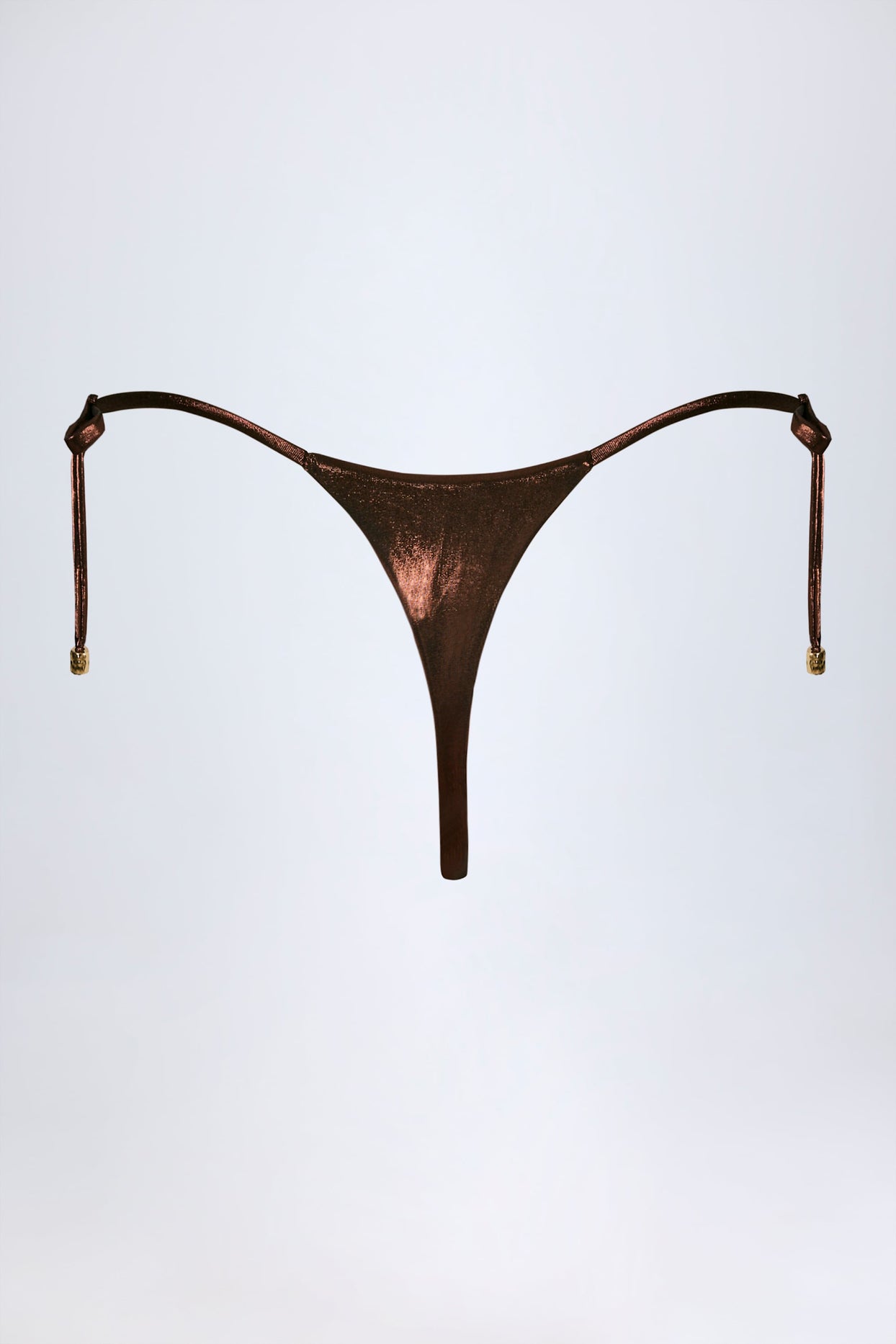 Thong Bikini Bottoms in Bronze Gold - 6