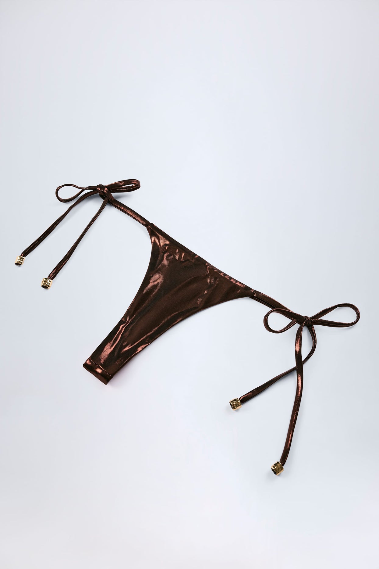 Thong Bikini Bottoms in Bronze Gold - 8