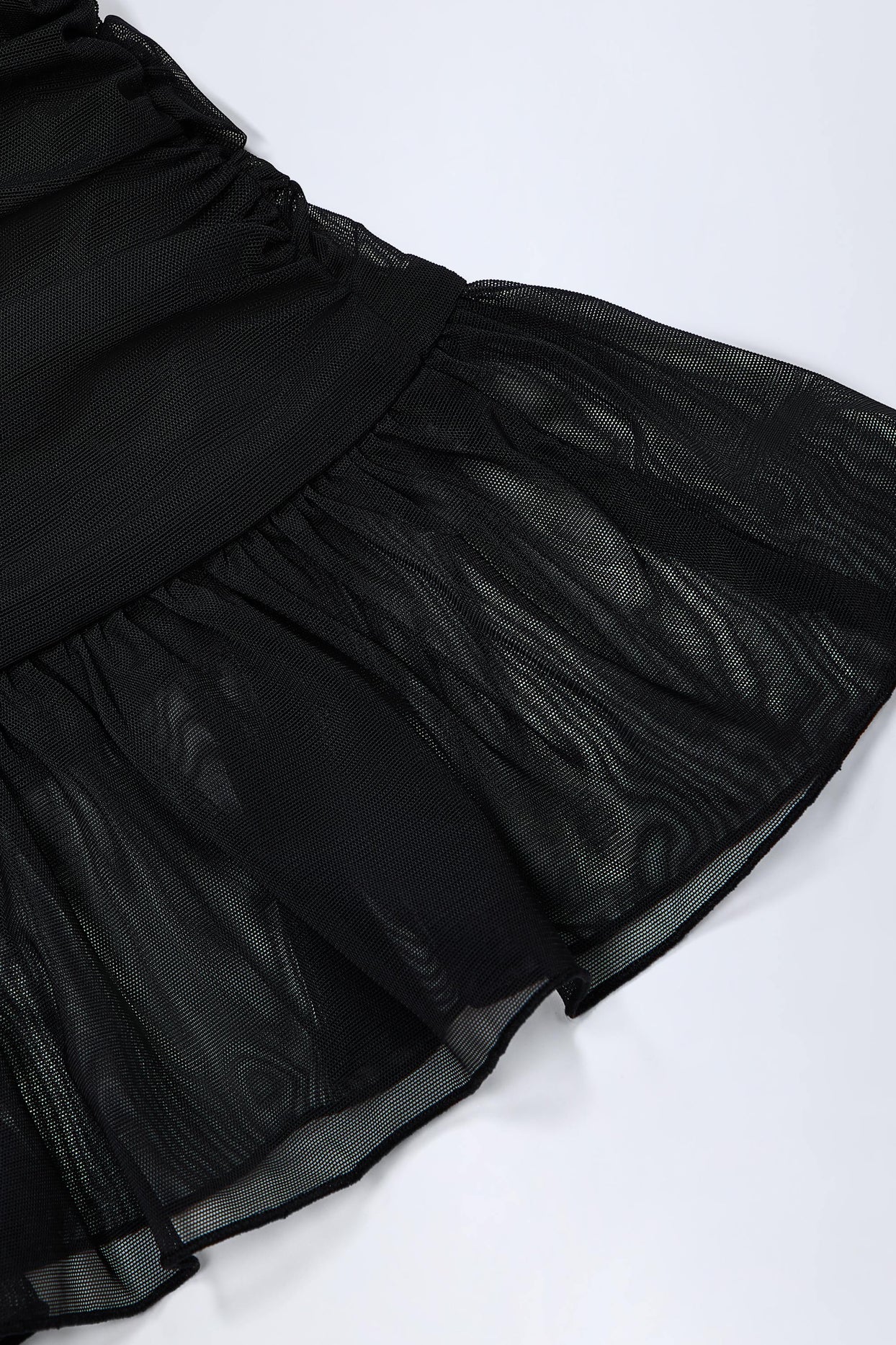 Hardware-Detail Ruffled Mid-Rise Mini Skirt in Black - 6