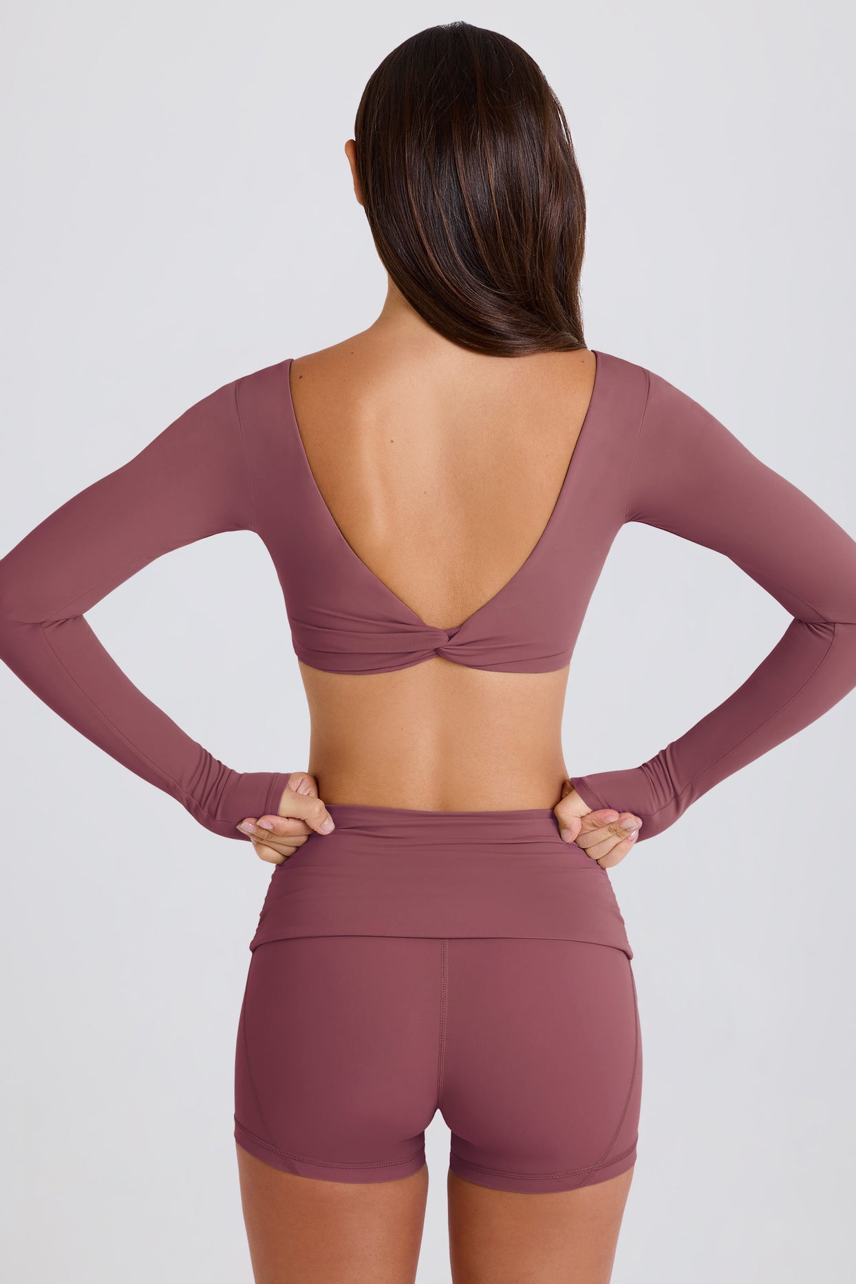 Long-Sleeve Crop Top in Acai - 4