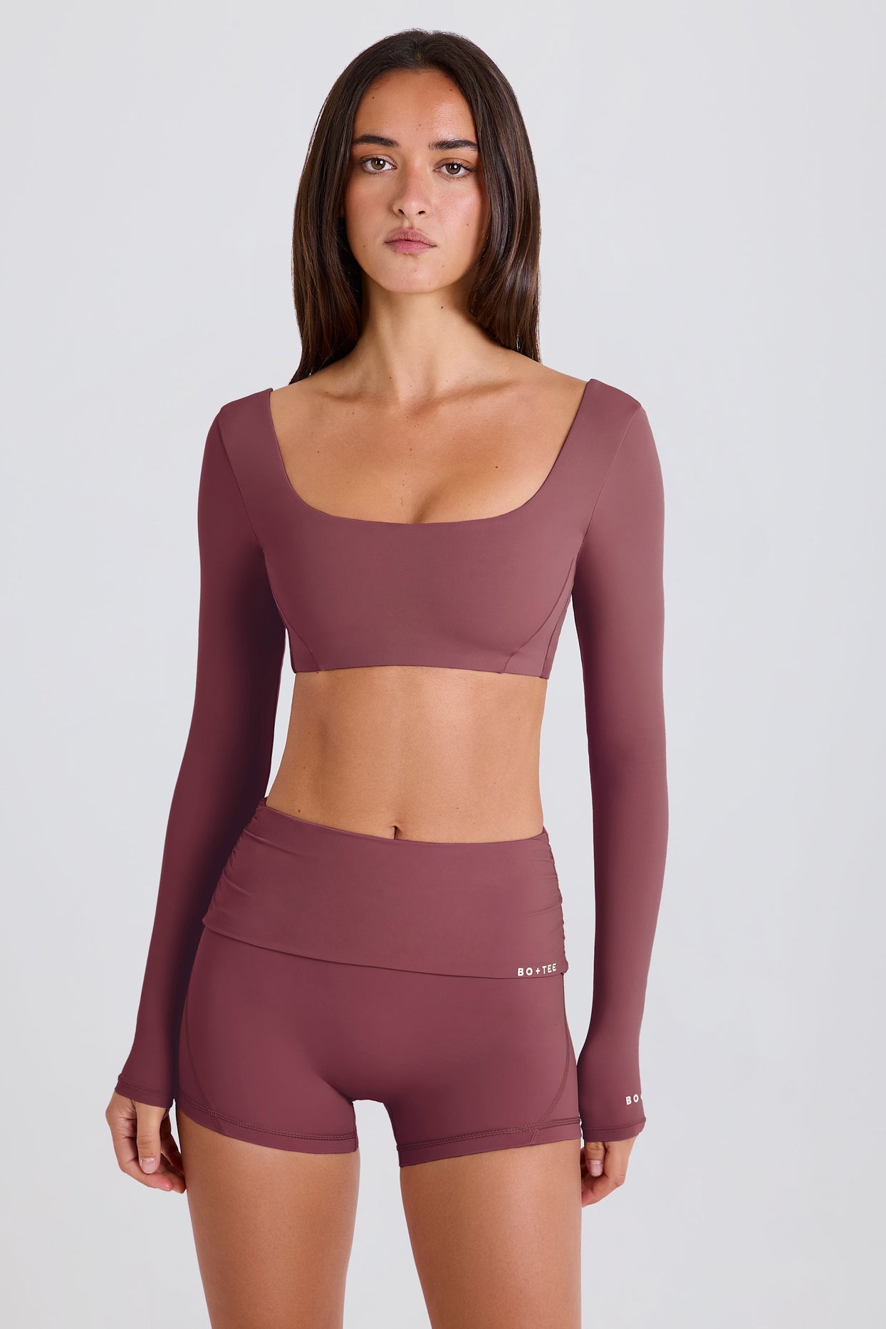 Long-Sleeve Crop Top in Acai - 6