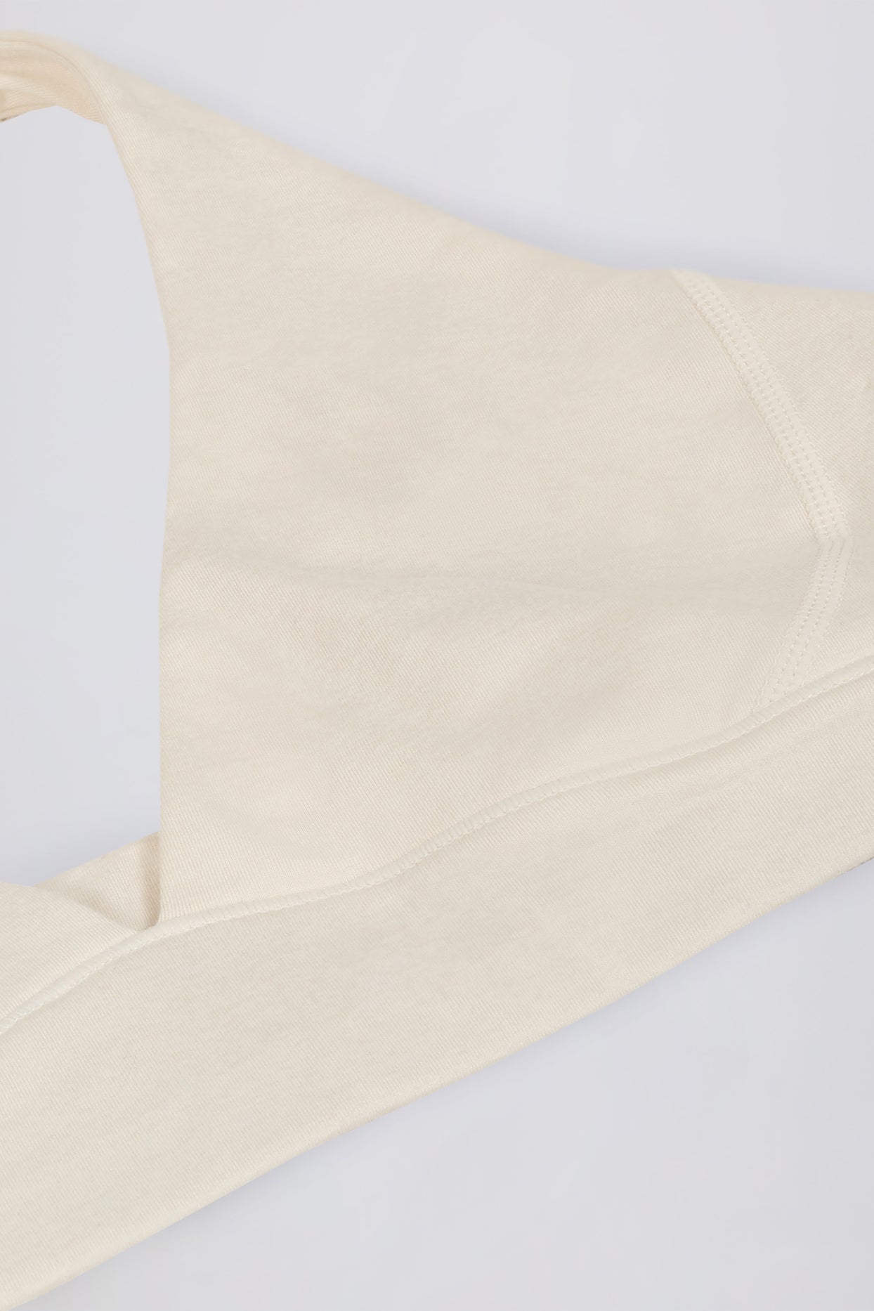 Brushed Jersey V-Neck Sports Bra in Vanilla - 7