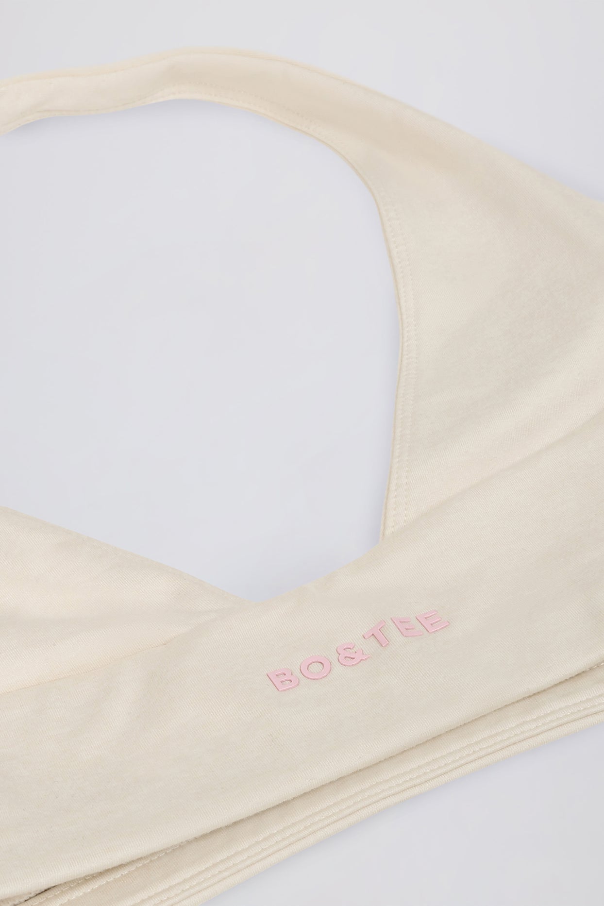 Brushed Jersey V-Neck Sports Bra in Vanilla - 8