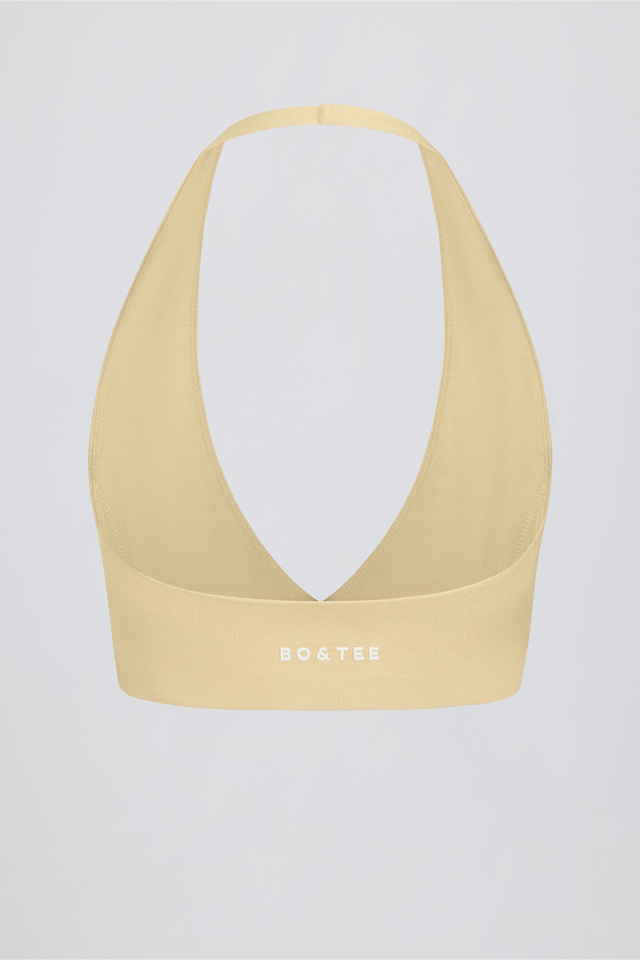 Brushed Jersey V-Neck Sports Bra in Lemon Marl - 6