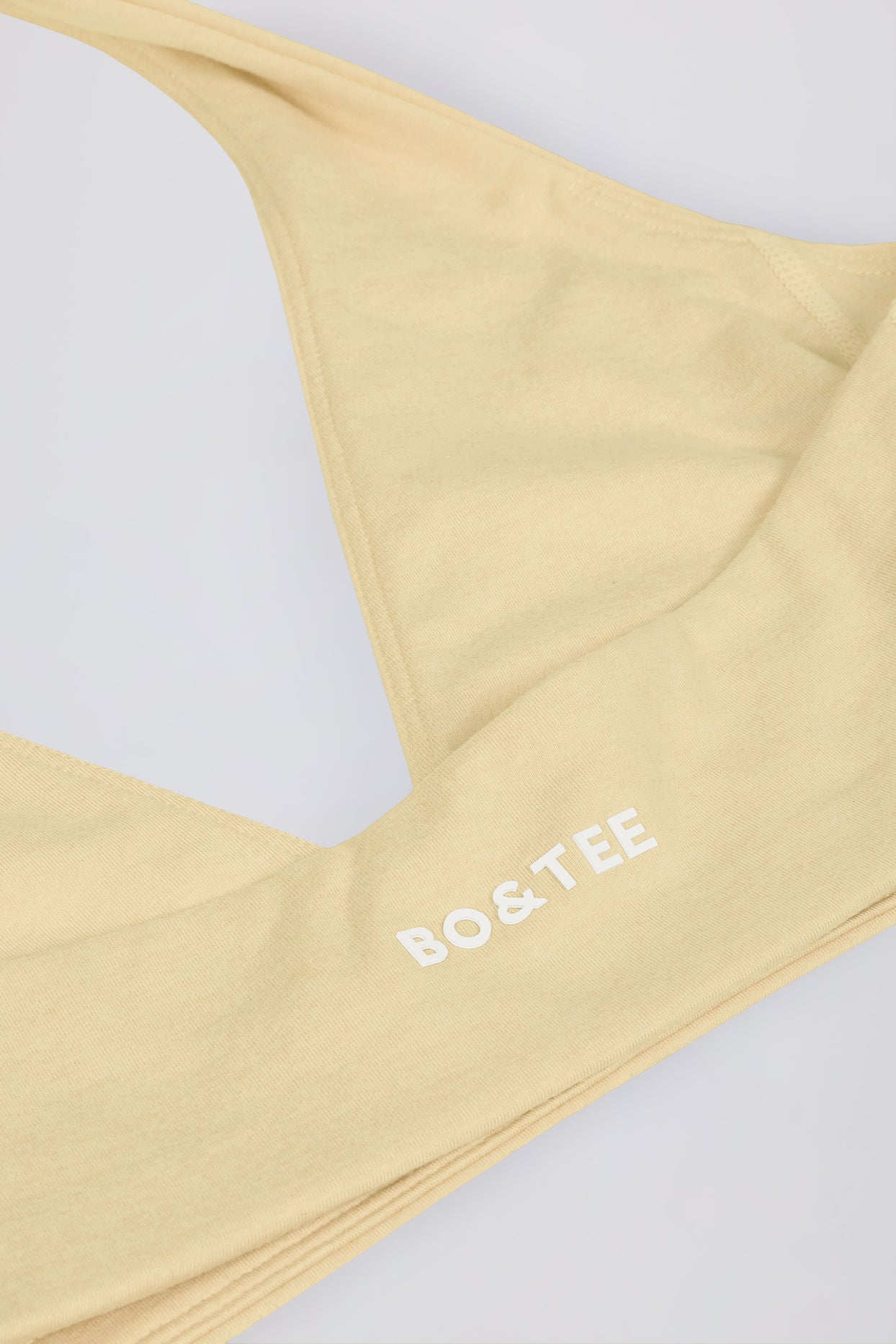 Brushed Jersey V-Neck Sports Bra in Lemon Marl - 8