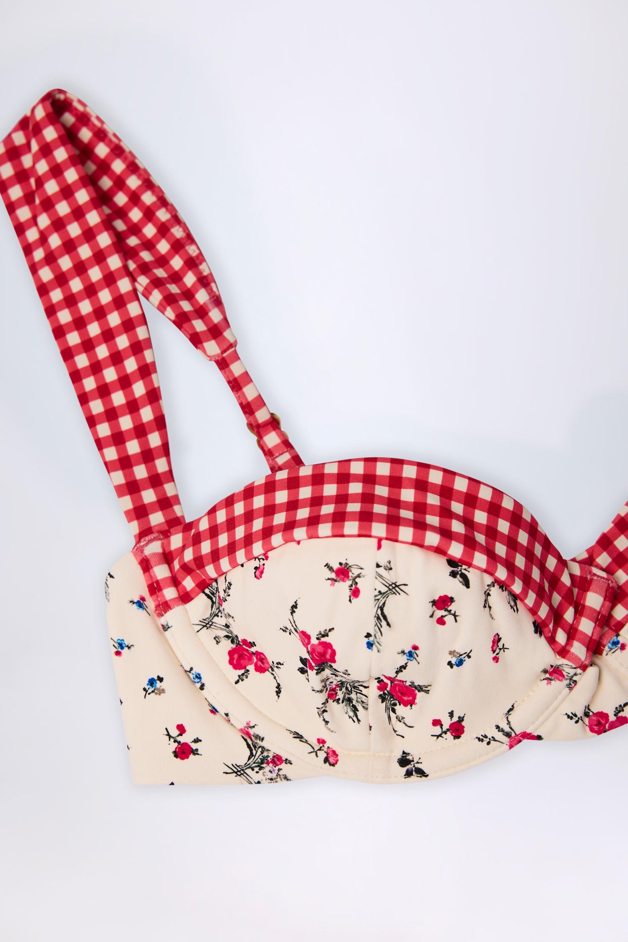 Underwired Balconette Bikini Top in Red Floral - 7