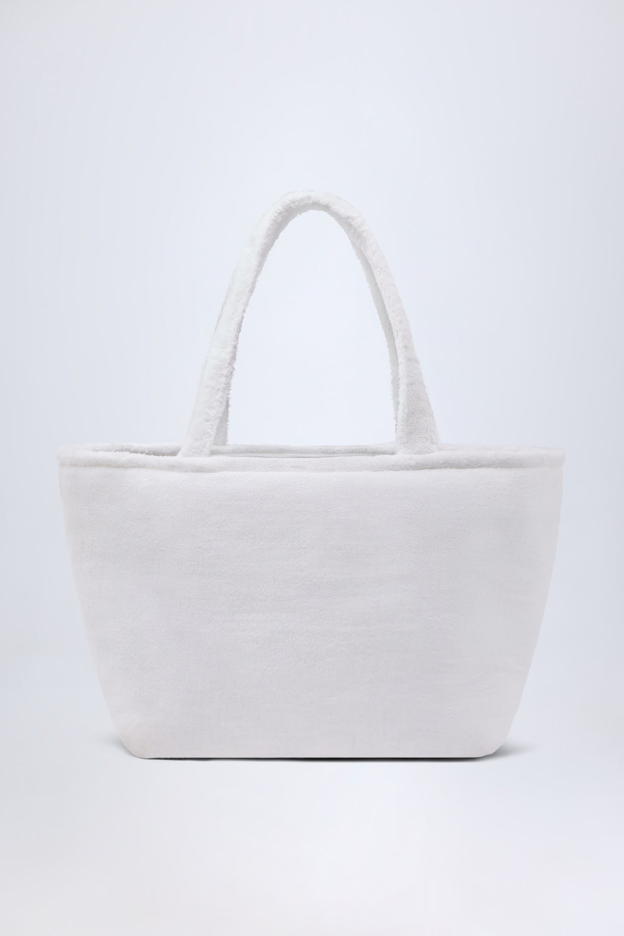 Towelling Tote Bag in White - 3