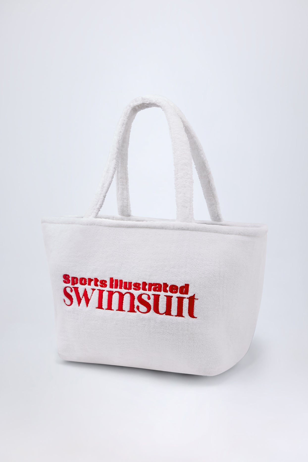 Towelling Tote Bag in White - 4