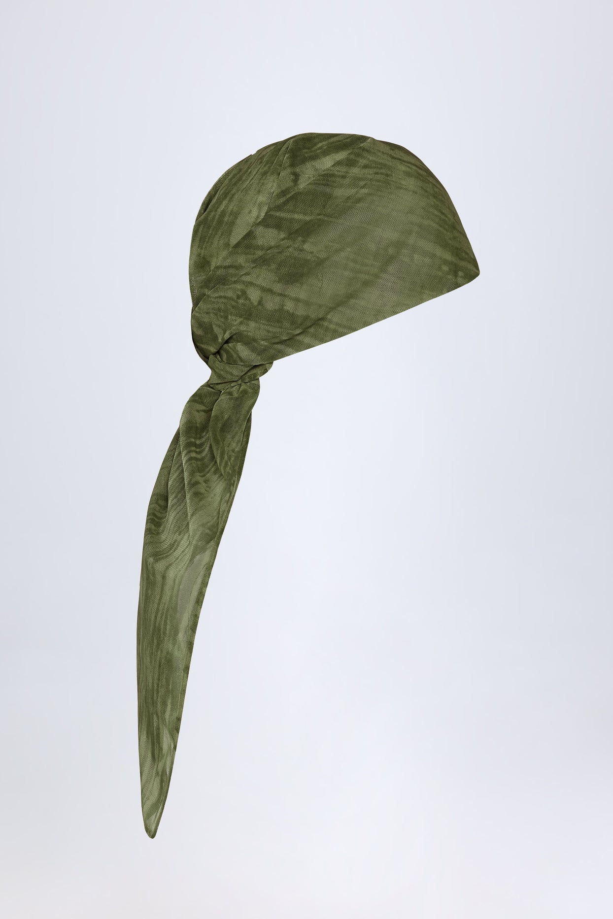 Headscarf in Green Print - 1