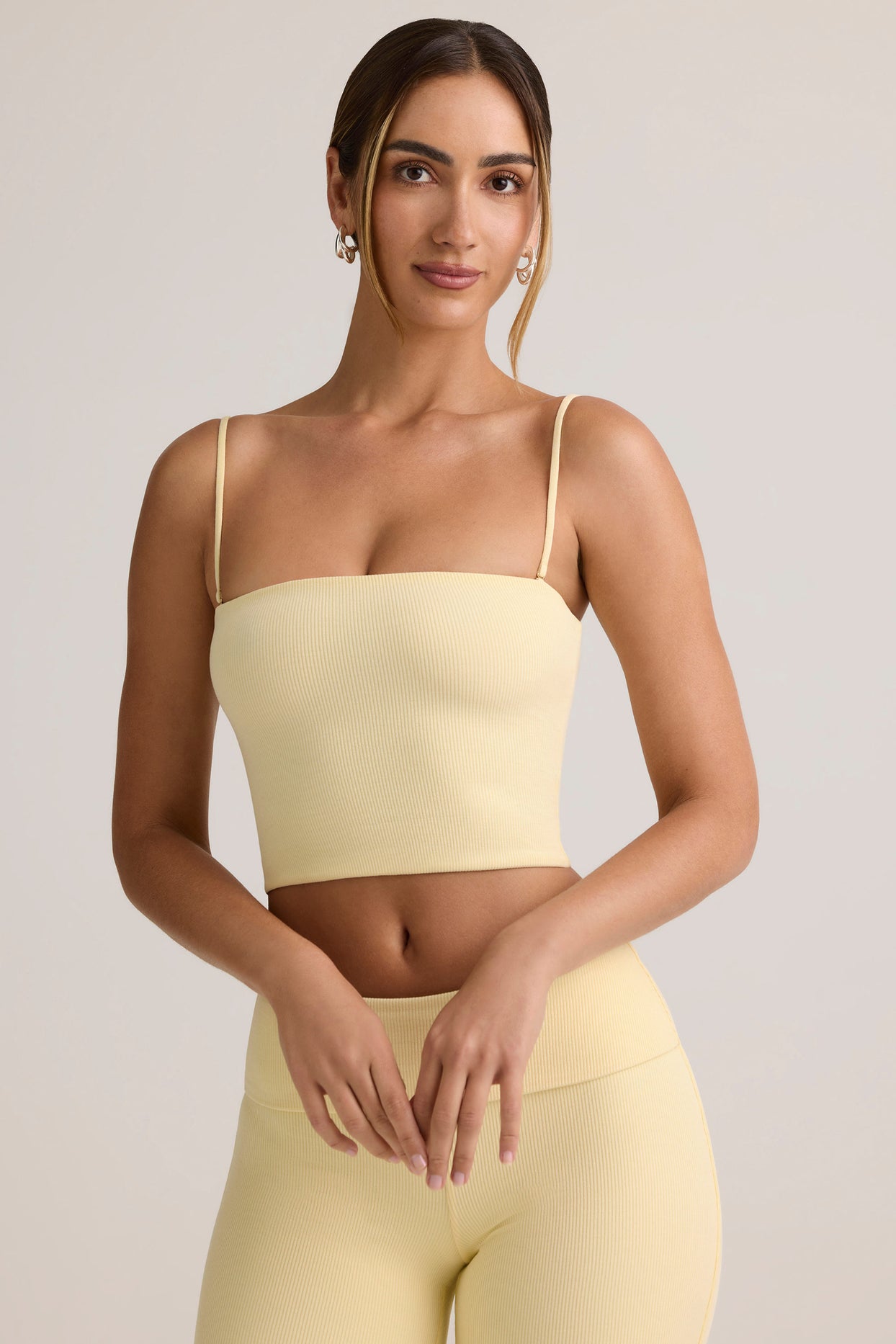 Modal Strapless Crop Top in Buttercream Yellow - 6