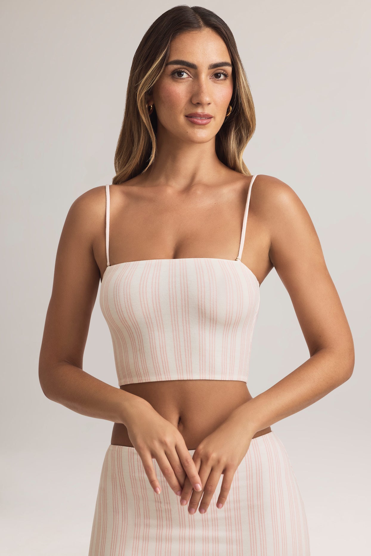 Modal Strapless Crop Top in Stripe Print - 5