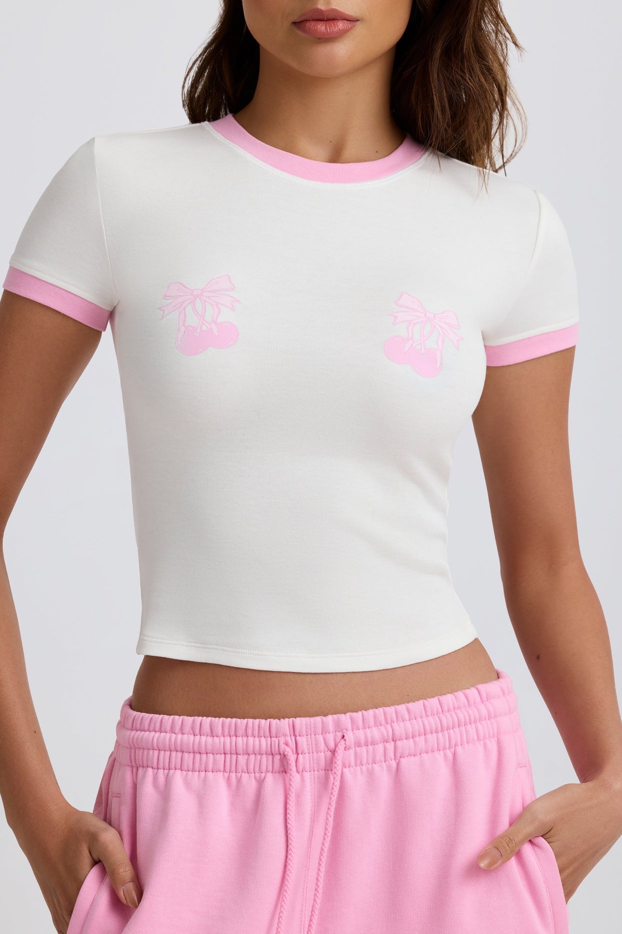 Cropped Baby T-Shirt in White - 4