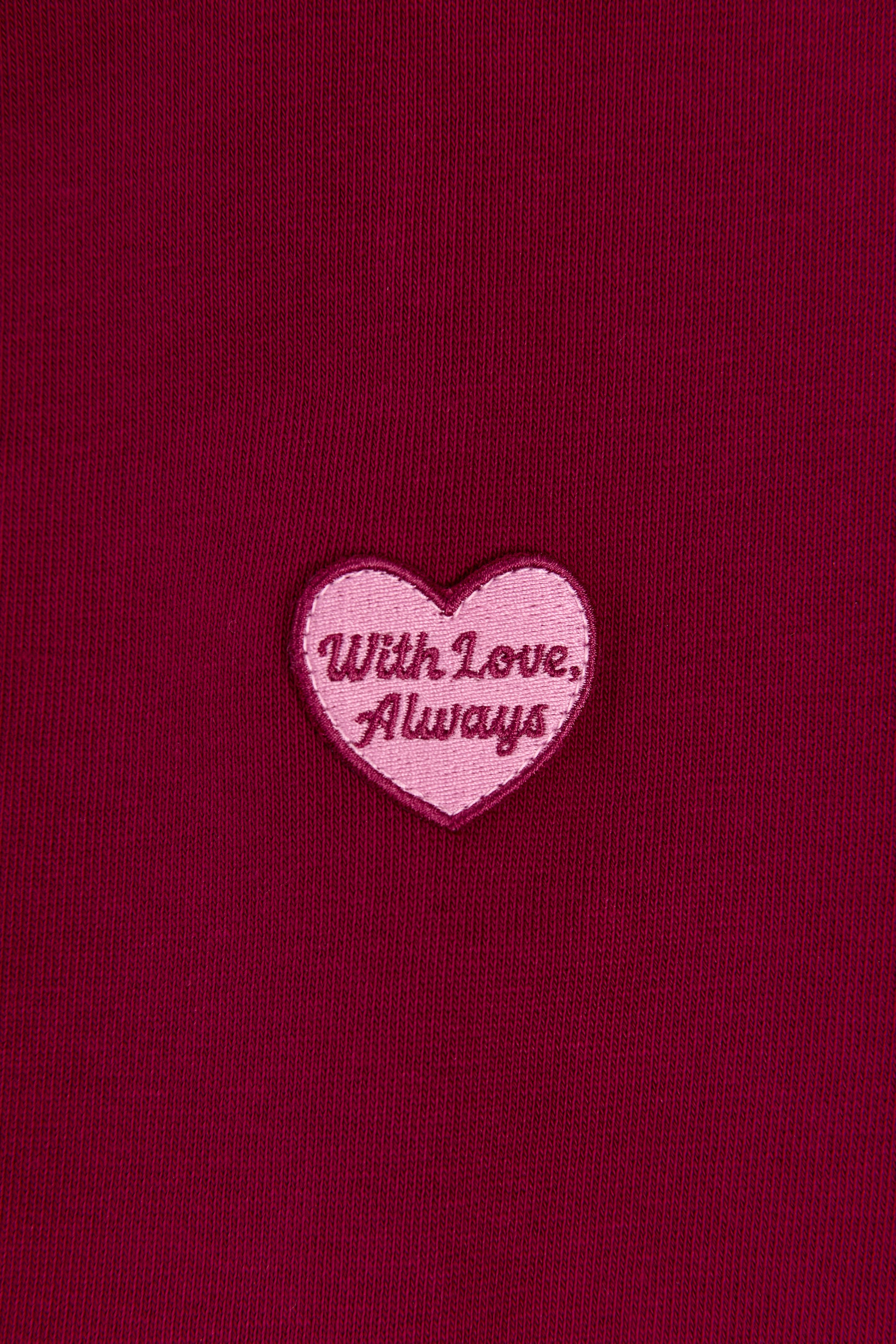 Cropped Zip-Up Hoodie in Burgundy