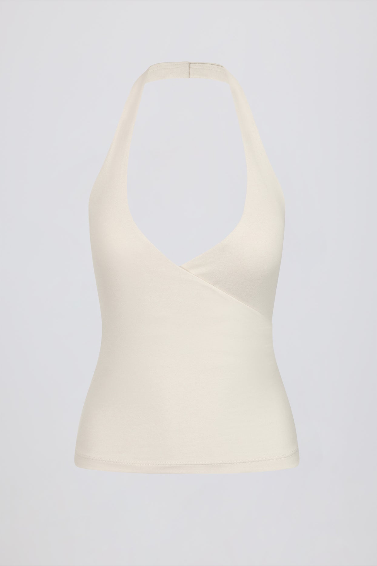 Halterneck Open-Back Tank Top in Vanilla - 6