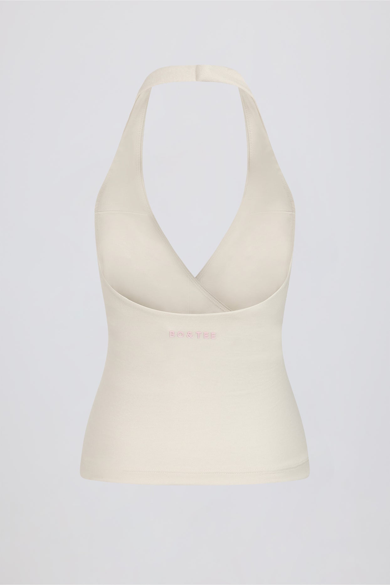 Halterneck Open-Back Tank Top in Vanilla - 7