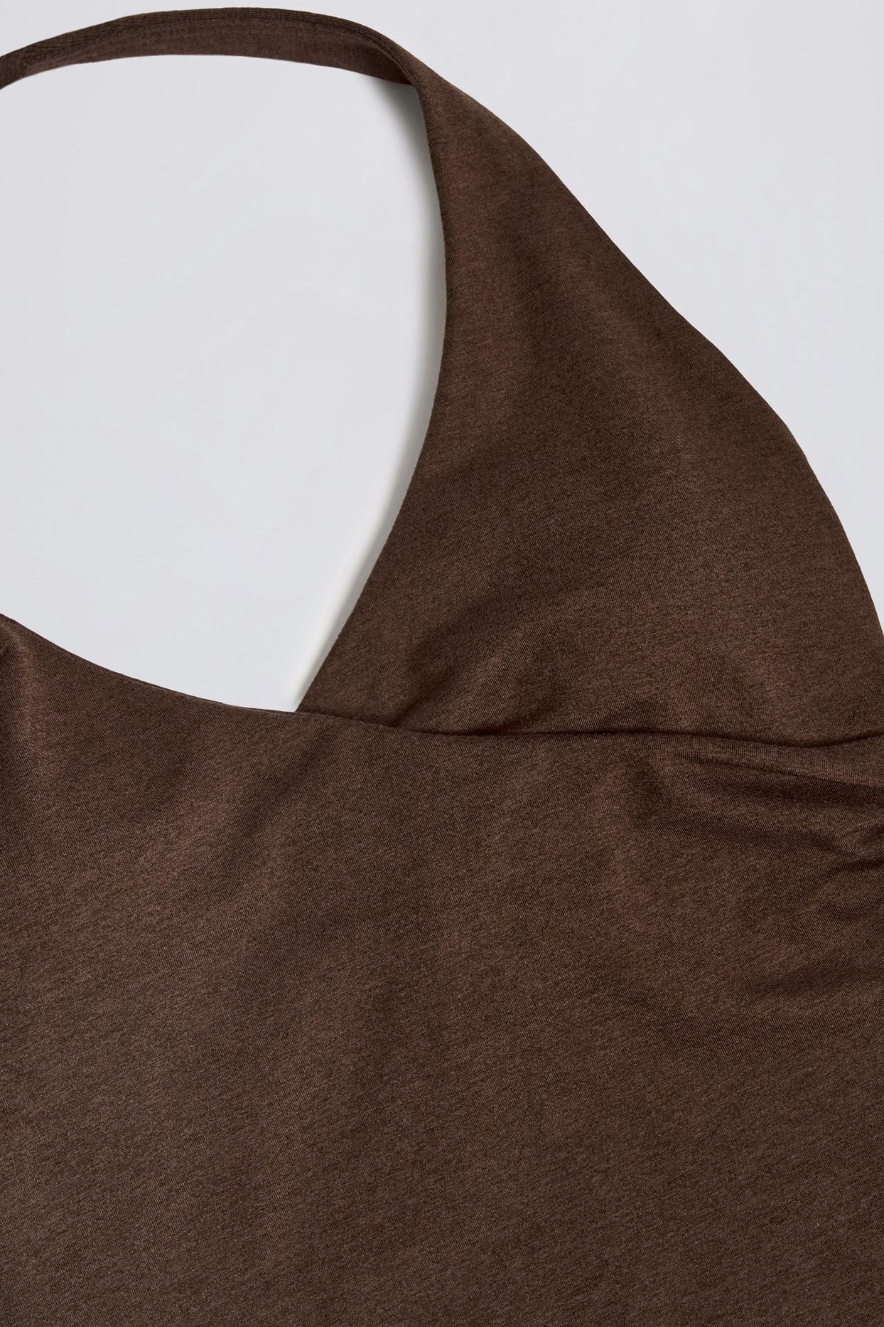 Halterneck Open-Back Tank Top in Pecan Marl - 8