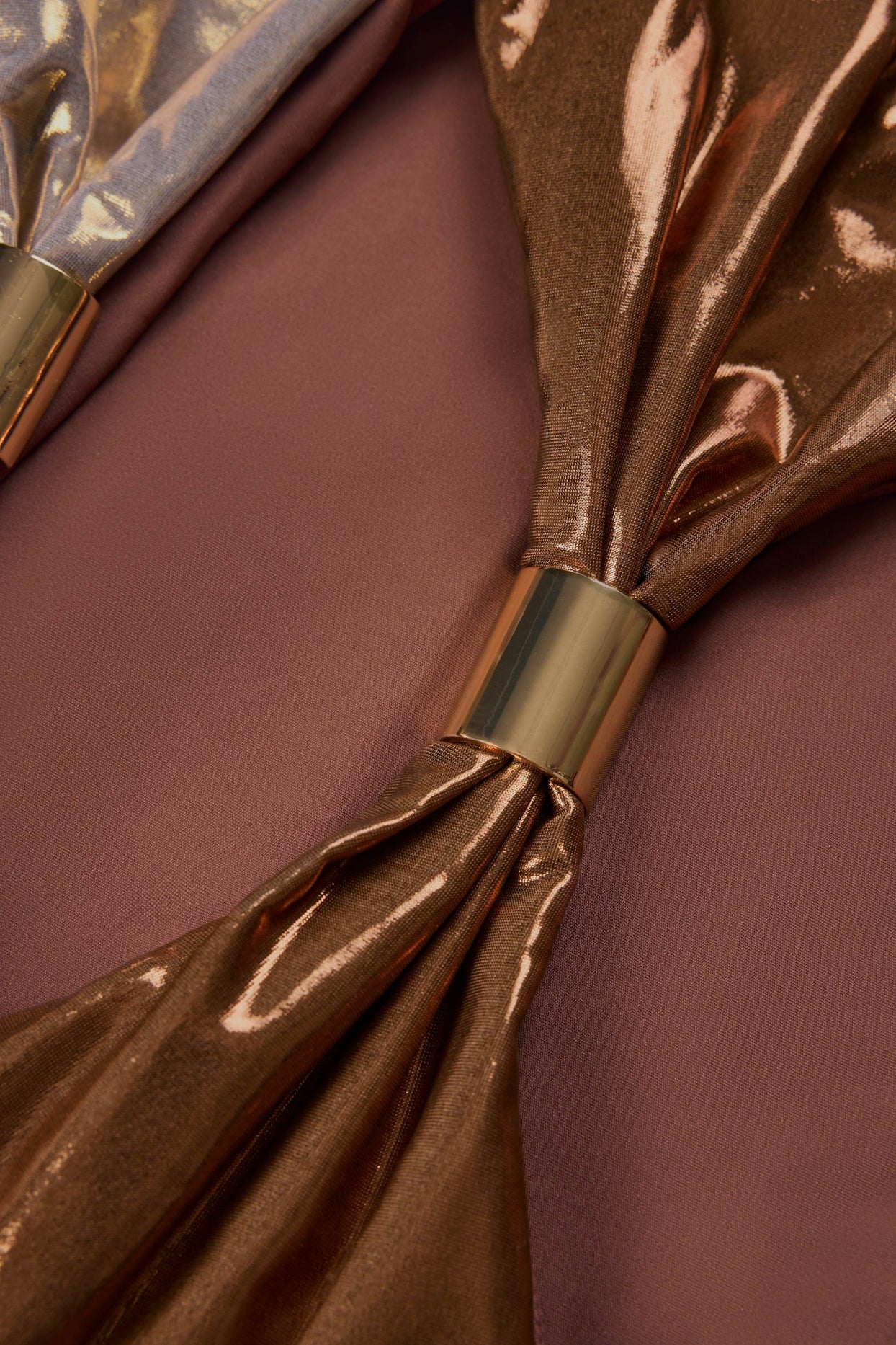 Panelled Cut-out Swimsuit in Bronze Gold - 6