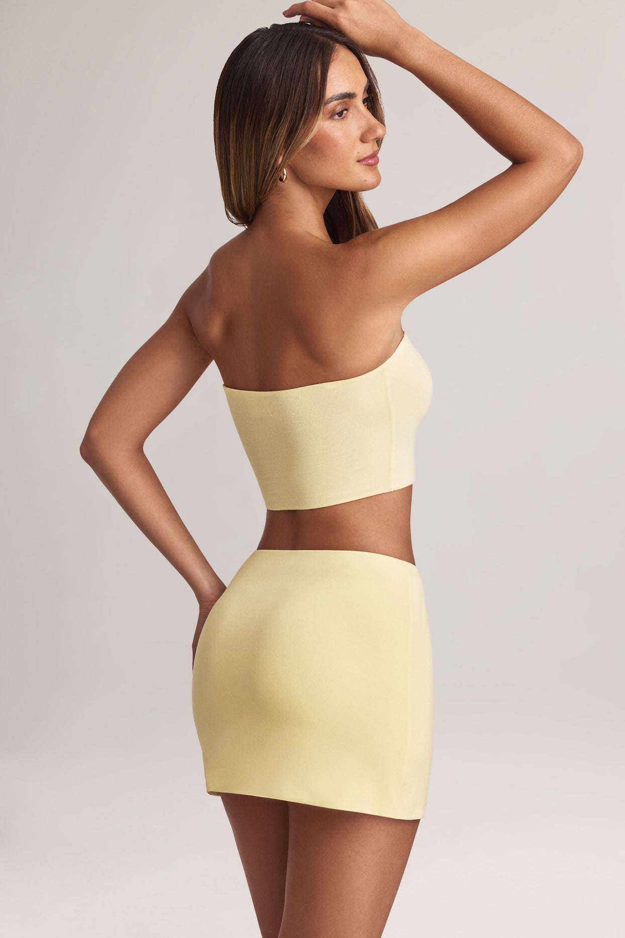 Modal Mid-Rise A-Line Mini Skirt in Lemon Sherbet - 2