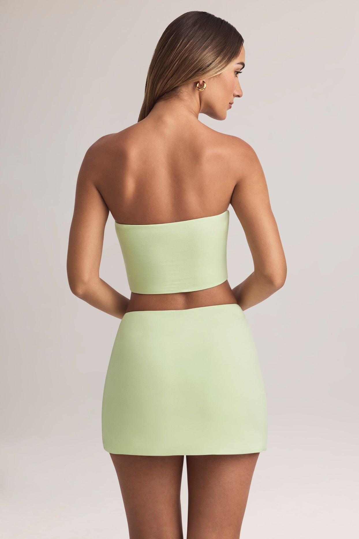 Modal Mid-Rise A-Line Mini Skirt in Sage Green - 2