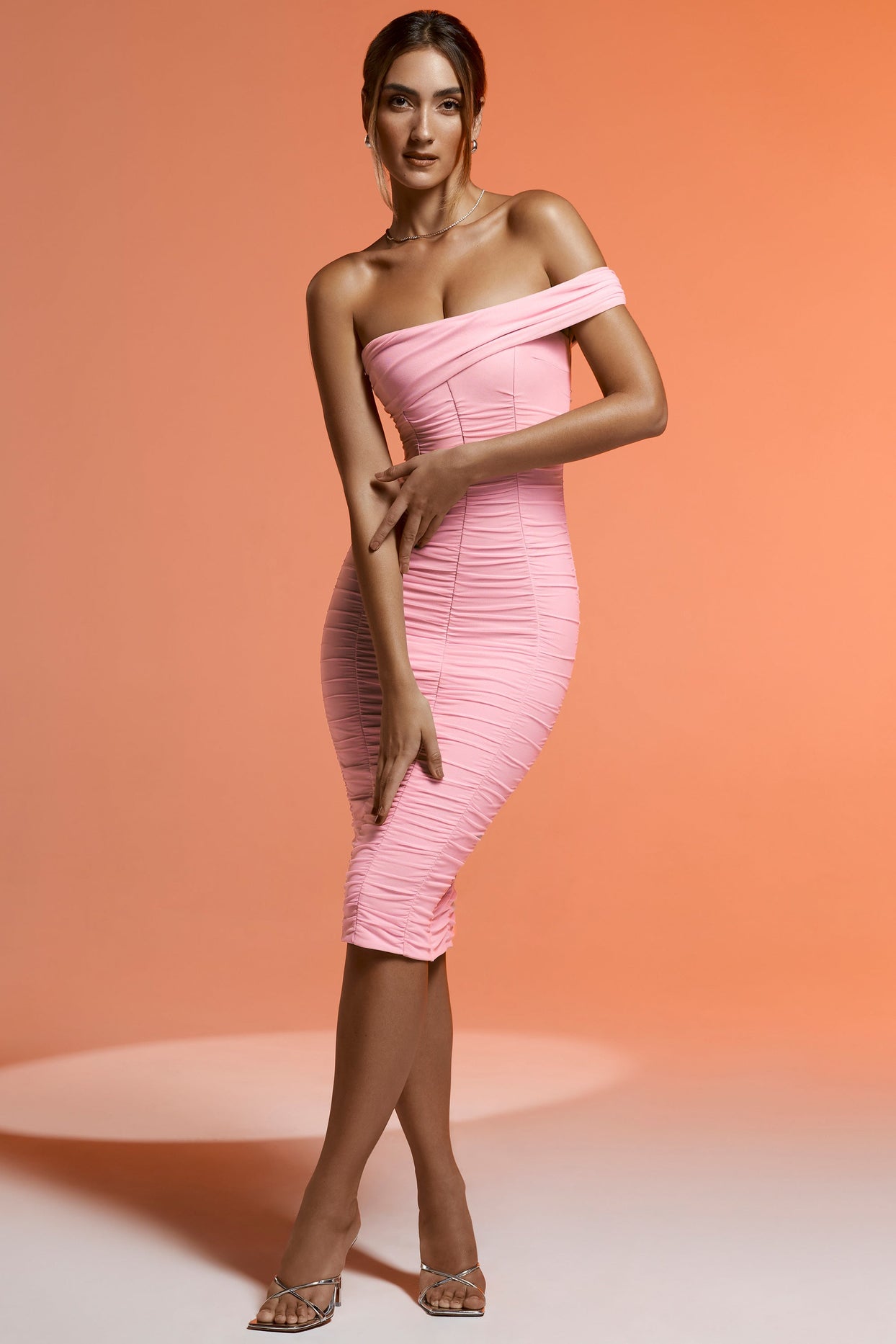 Single Strap Midaxi Dress in Pink