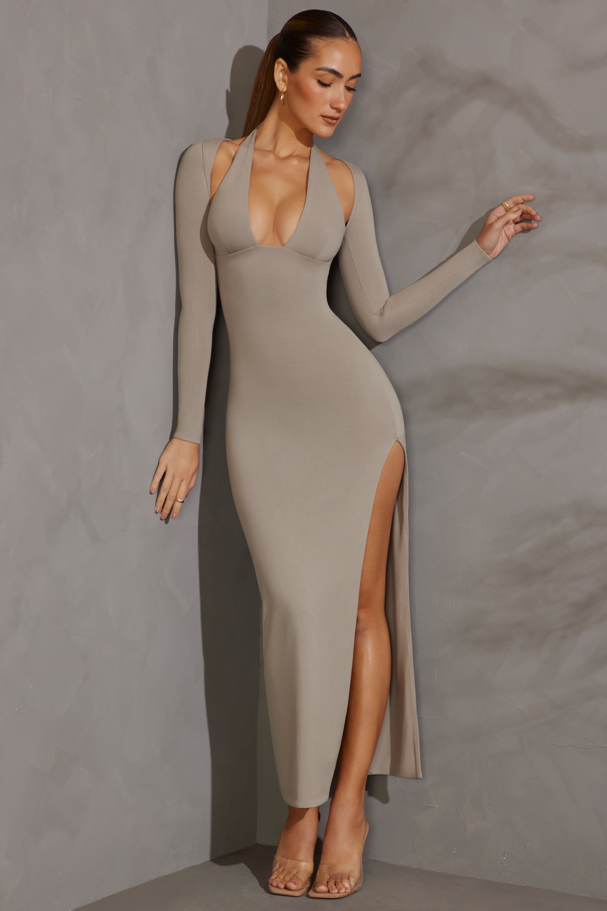 Long sleeve 2025 maxi dress tight