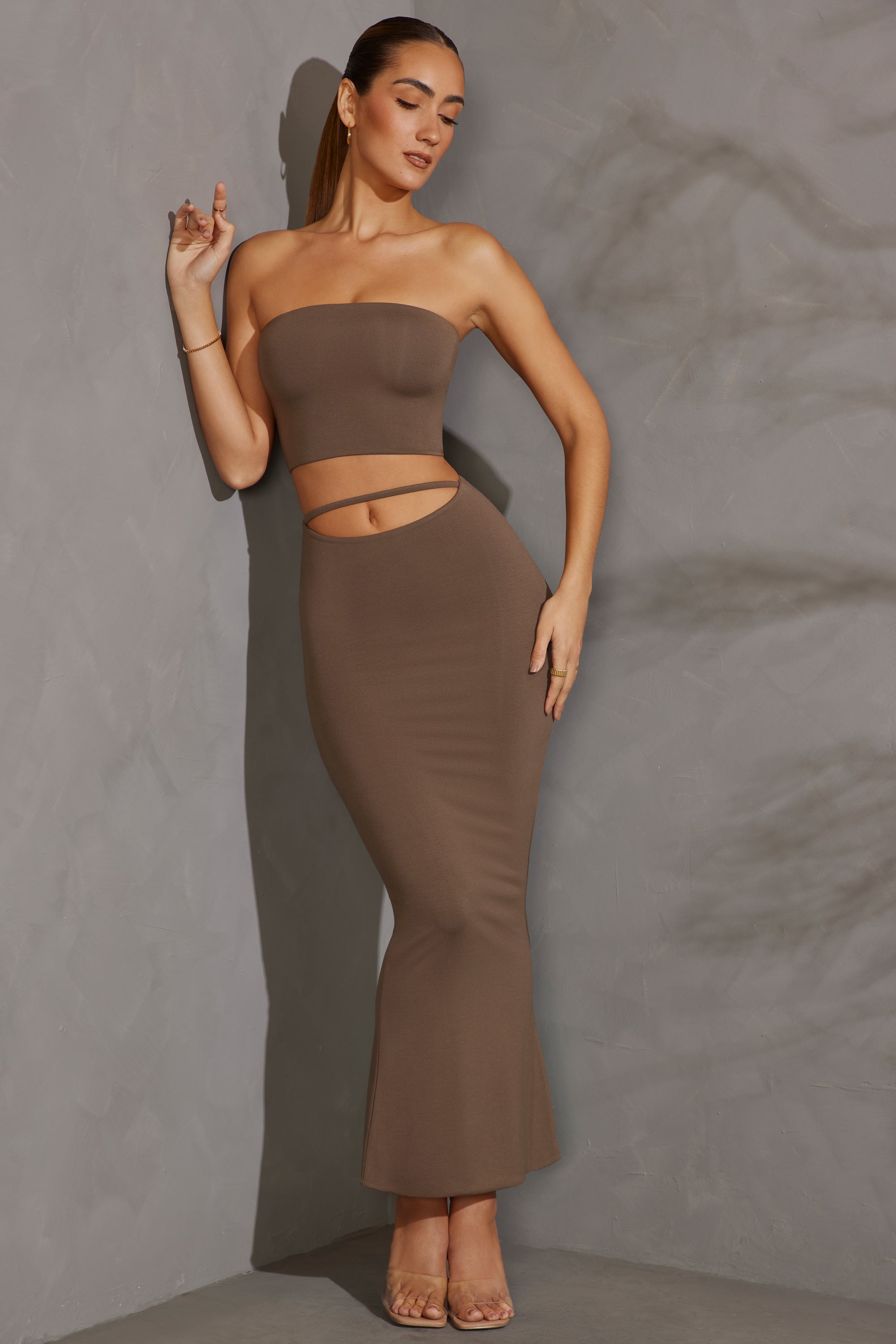 Taupe tulle hotsell maxi skirt