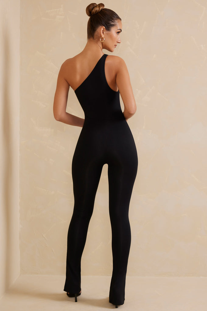 Single Strap Asymmetric Jumpsuit in Black