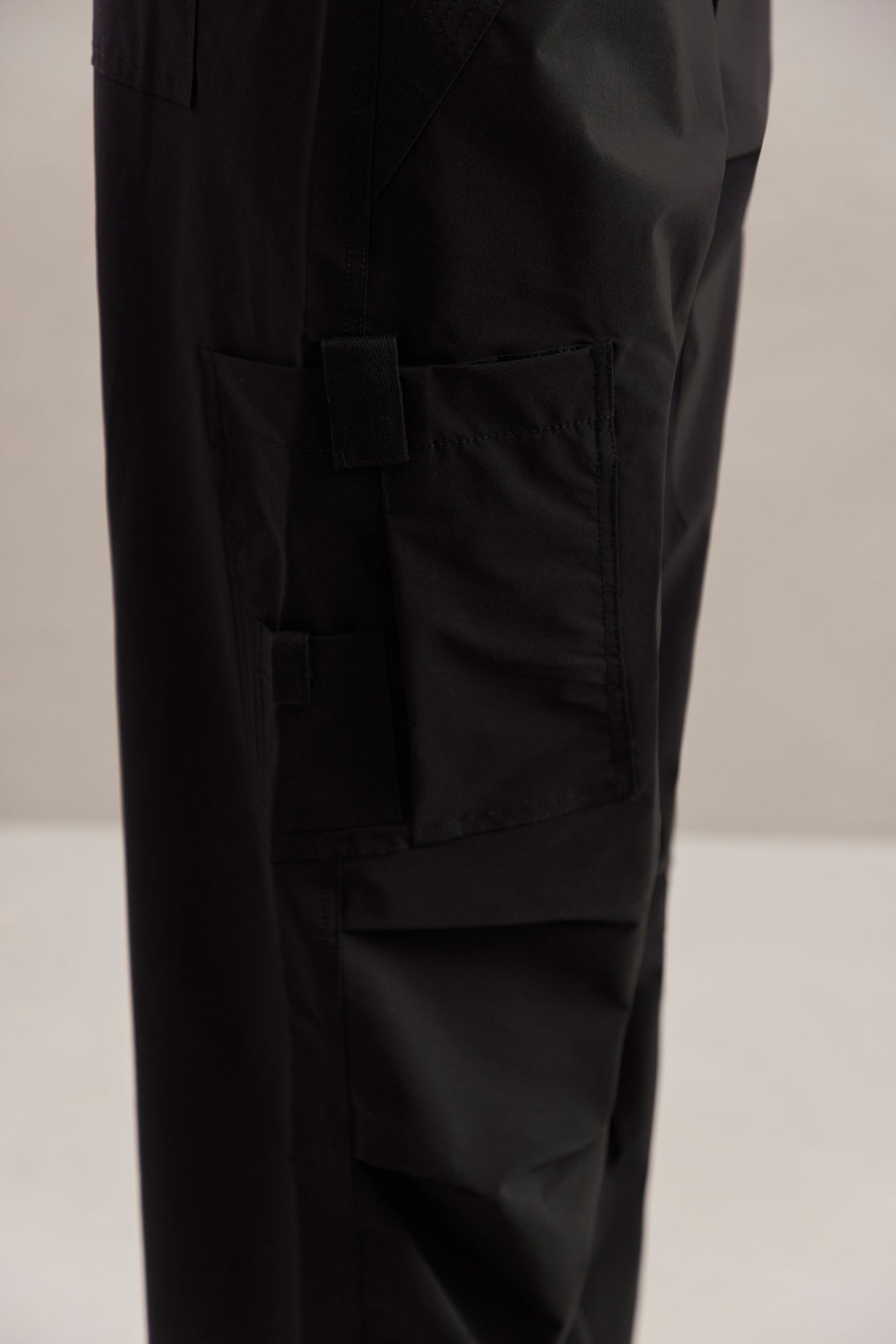 Tall Wide Leg Cargo Trousers in Black