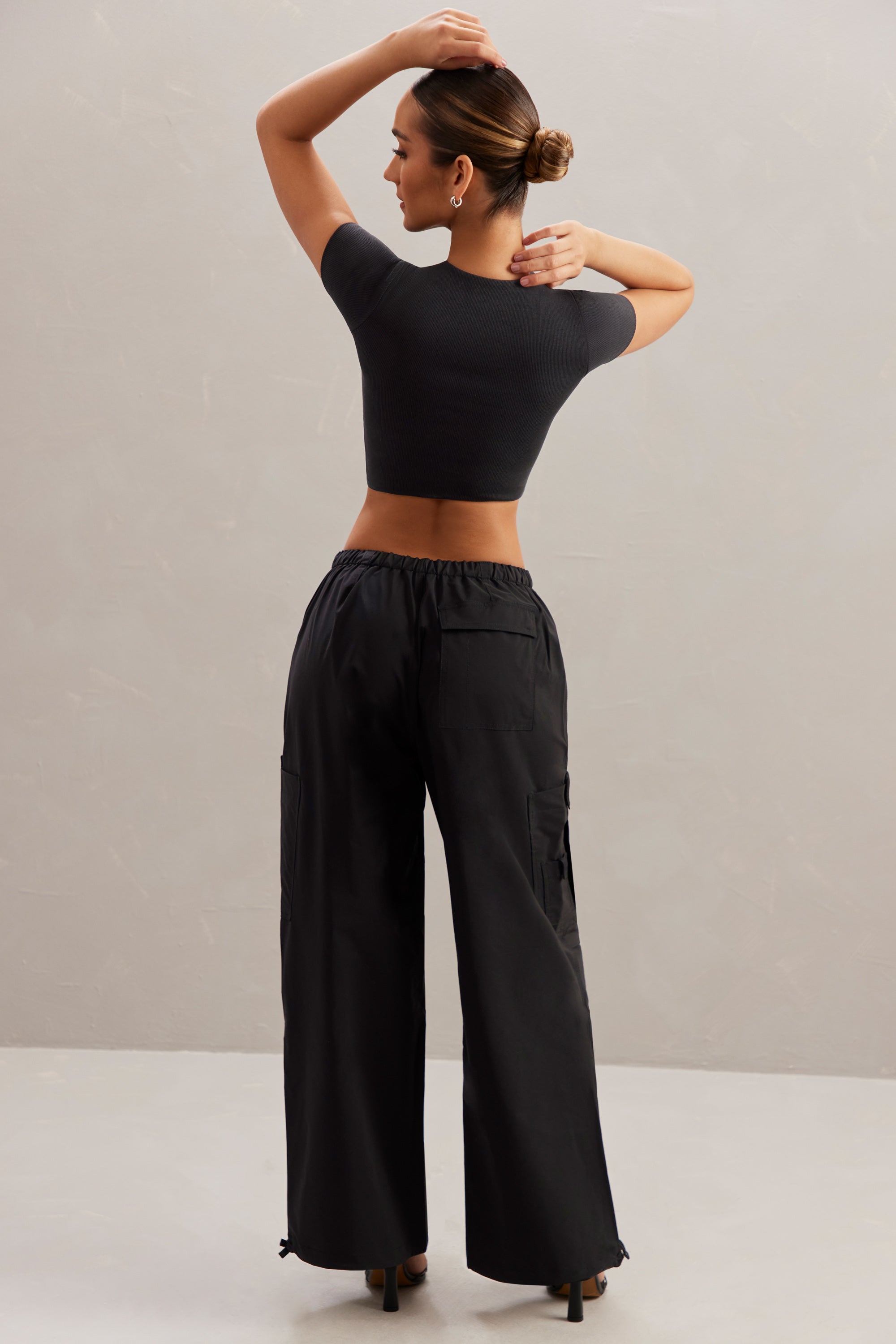 Laid Back Petite Wide Leg Trousers in Peach | Oh Polly