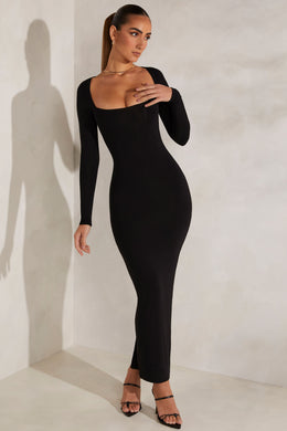 Long Sleeve Maxi Dress in Black