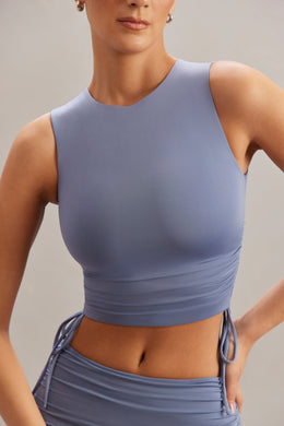 Ruched Tank Top in Blue