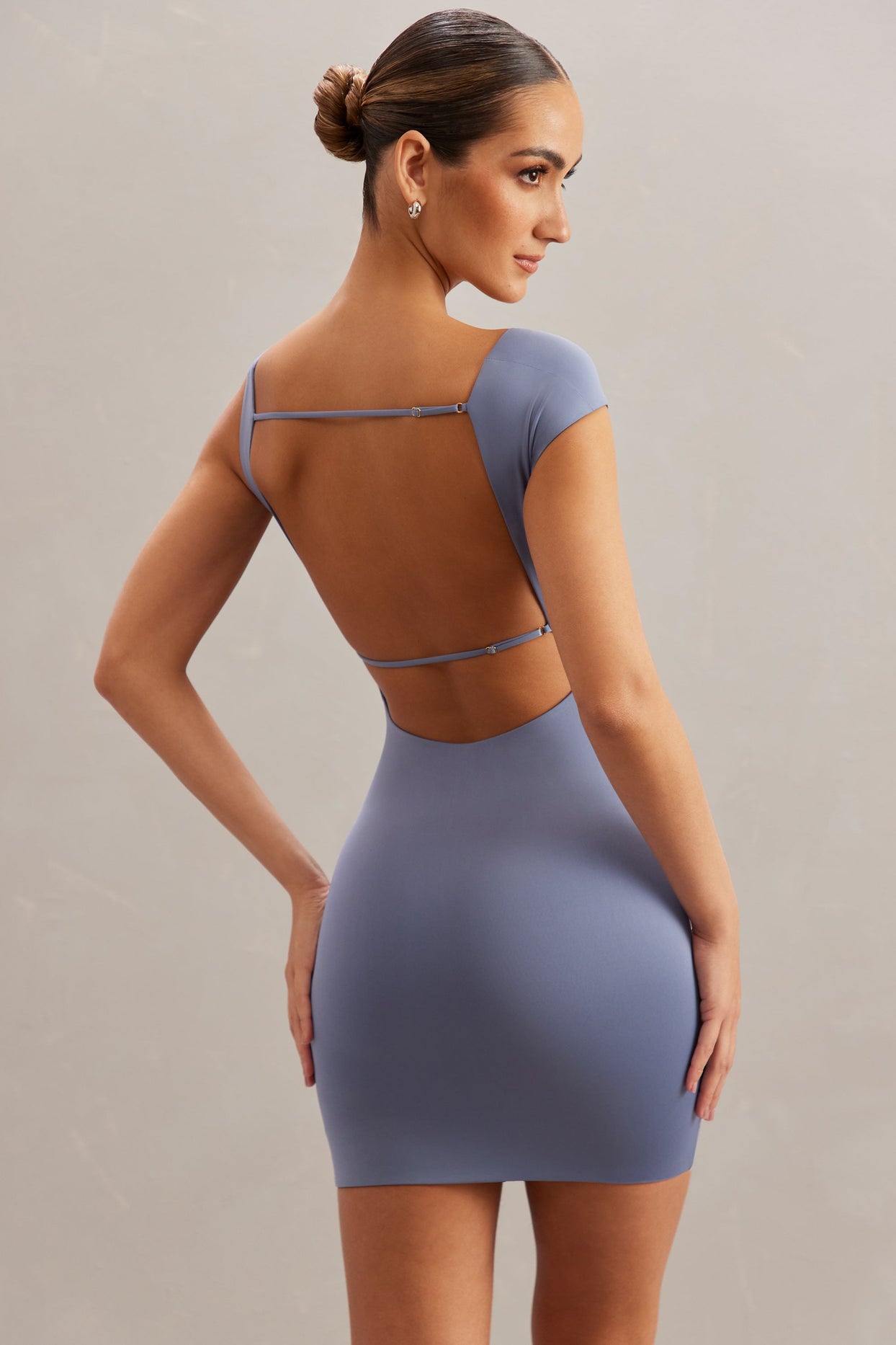 Open Back Mini Dress in Blue