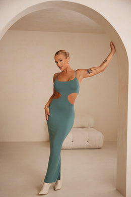 Cut Out Maxi Dress in Teal