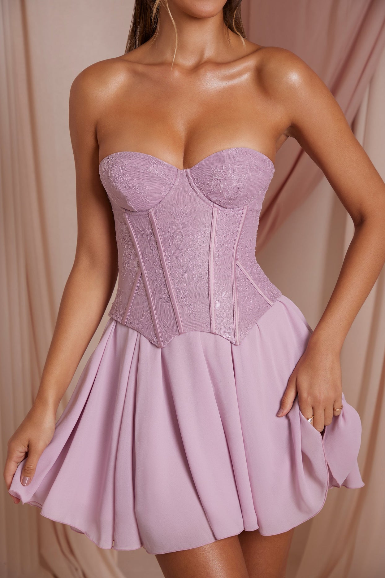 Light Years Strapless Bustier Hot Pink