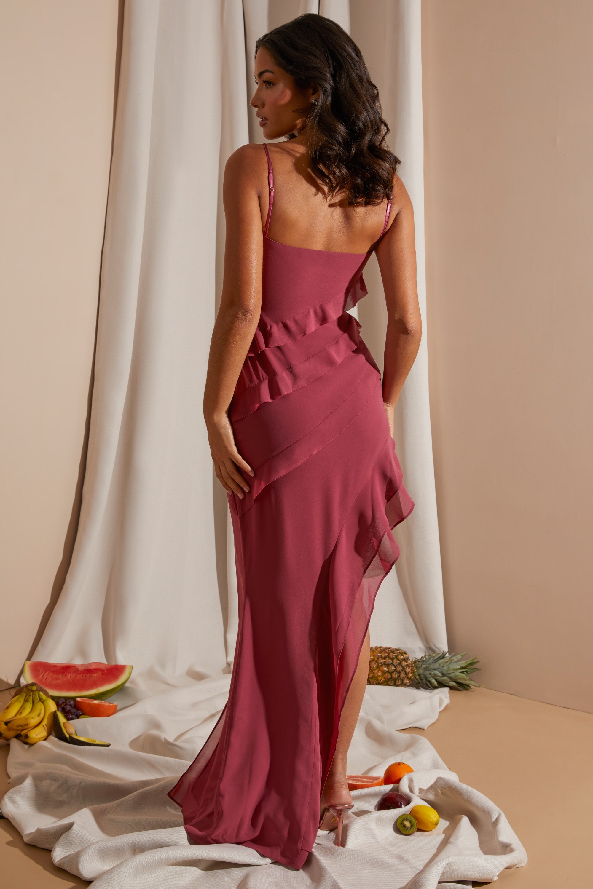 Dark mauve 2024 maxi dress